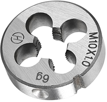 QUARKZMAN M10 x 1.0 Redondo Troquel x 1uds Métrica Máquina Rosca Derecha Mano Roscado para Procesamiento o Reparación Externas Roscas