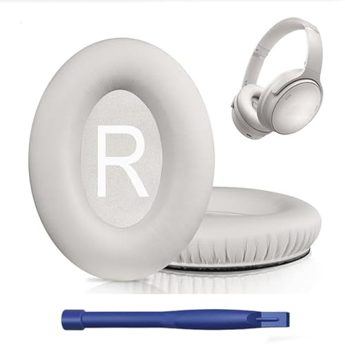 HATOFES Earpads Replacement for Bose QuietComfort 45 (QC45) QuietComfort SE (QC SE)/New Quiet Comfort Wireless Headphones - Ear Pads Replacement Cushions Foam with Softer Protein Leather - White