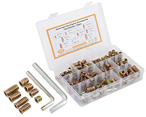 122 Stück Mutterneinsätze, 8 Größen, M6 M8, Metrische Gewindeeinsätze Für Holz, Metall, Kohlenstoffstahl, Innengewinde, Möbelschrauben, Hardware-Muttern