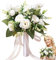 Bouquet da Sposa da Sposa - Mazzi di Fiori Artificiali di Bianche per Matrimonio | Fiori Bianchi Artificiali con per Matrimoni Home Party Shop Baby Shower Decor