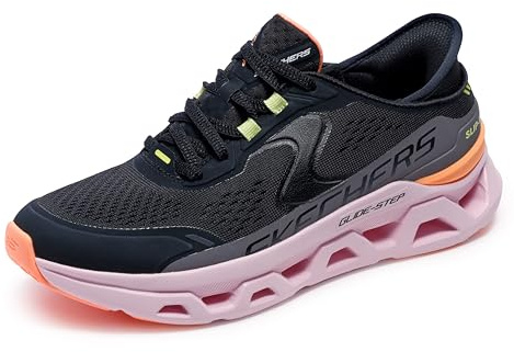 Skechers Dam Glide-Step Altus Slip-On, Svart syntetiskt nät multi trim, 39 EU