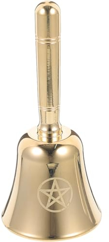 OUNONA Altar Handglocke Pentagramm Metall Handheld Glocke Für Tarot Zeremonie Wahrsagung Rituelle Dekoration 3.86X1.69X1.69In