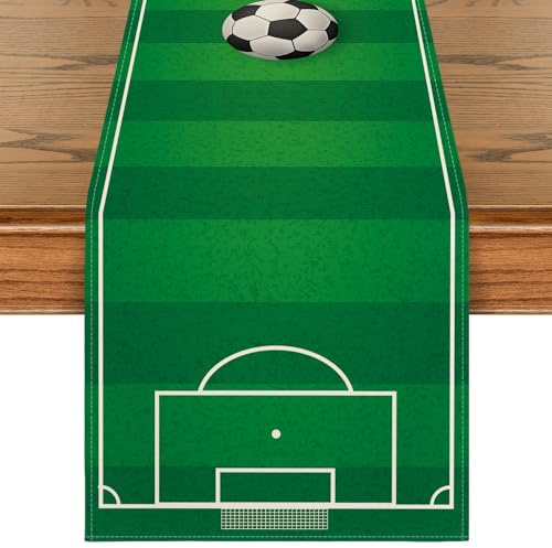 Artoid Mode Sport Fussballfeld Fußball Tischläufer, Waschbar Küche Esstisch Dekoration Drinnen Draußen Urlaub Party Dekor 40x140 cm