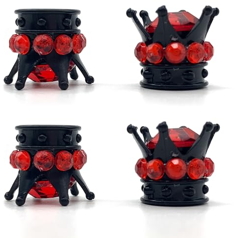 DHER Tapones de Aire de Coche Tapones para Ruedas Tapones de válvula para Coche 4pcs Tapa de la válvula Tapa de la válvula de neumáticos Universal Corona Tapa de la válvula Perforada Tapa (A)