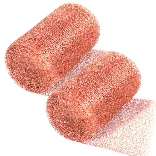 Kupferband Gegen Schnecken, 2 Rolle Kupfernetz 12.7cmx6m, Schneckenzaun Kupferwolle Schneckenzaun Kupfer, Kupfergitterrolle, Schneckenschutz Hochbeet für Gartenschutzpflanzen und zur Abwehr von Gewürm