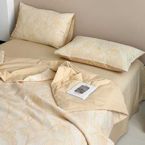 ISCBAFYX Trapunta King Full Size, Piumino Estivo Leggero in Garza a Doppio Strato con Aria condizionata - Coperta con Nucleo Trapuntato Portatile Delicato sulla Pelle per Il pisolino da Viaggio in