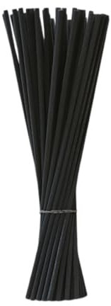 50 Pezzi Bastoncini per Diffusori,bastoncini in legno di rattan-bastoncini per diffusore di aromi di oli essenzialiBastoncini Legno per Diffusore(Nero)