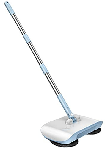 Manual Vacuum Sweeper 2 in 1 Hand Push Sweeper 180 Degree Rotating Sweeping Mop Crumb Sweeper Vacuum Cleaner Home Cleaning Tool for Sweeping Mopping Blue, Hand Push Sweeper, Manual Vacuum Sweeper