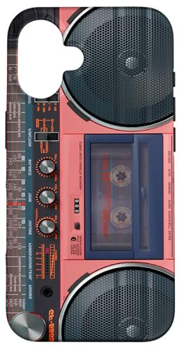 Hülle für iPhone 16 Boombox Throwback Retro Musik 80er & 90er Koralle Ghettoblaster