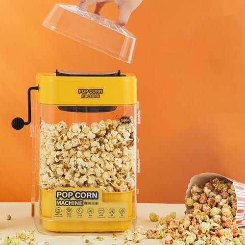 NVYAZJ Retro Popcorn Maker, 360° Visible Popcorn Making Kit, One-touch Operation, Powerful 350W, Detachable and Washable for Party, Cinema Themed Snacks