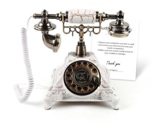 Audio Wedding Guest Book, Customized Recordable Guest Book Phone, Alternative Audio Guestbook for Wedding, Baby Shower, Bridal Shower, Birthday Party, Graduation & Event (Retro White)