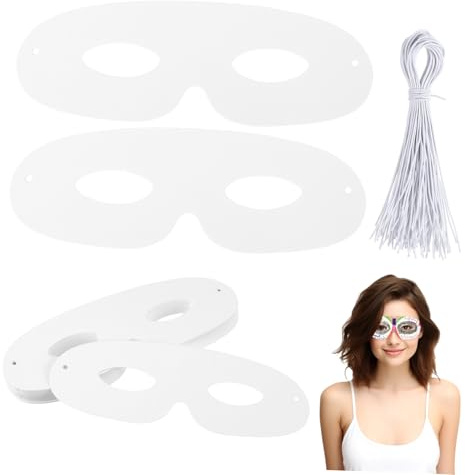 BESPORTBLE 40Sätze Weiße Papiermasken Leere DIY Malereimasken Für Kreative Gestaltung Maskerade Fasching Und Cosplay Handgemachte Masken Für Frauen