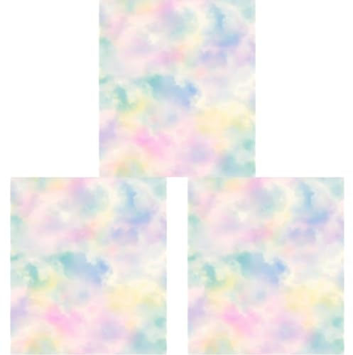 Rasch Tapete 818017 - Bunte Vliestapete mit Wolken in Blau, Pink, Grün und Blau (Packung mit 3)