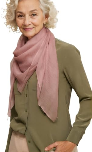 Prettystern Damen 100% Kaschmir leicht hauchdünn Ring Tuch aus feiner 200 garn Cashmere Fäden für Frühling Sommer