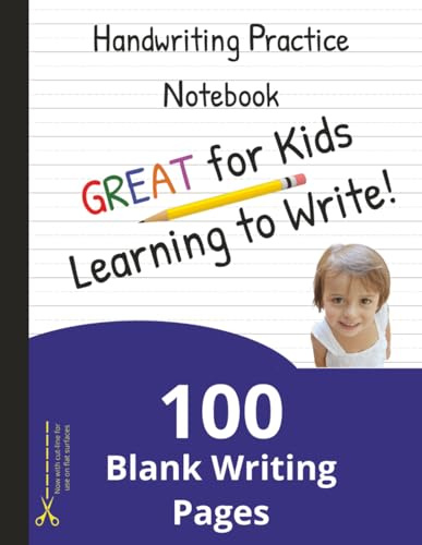 Handwriting Practice Notebook: 100 Pages with Wide Lines and a Dotted Center | For Children Learning to Write Letters