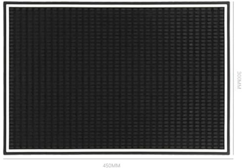 Fymlok Tapis de Bar en Caoutchouc,Tapis de Bar Noir Lot de 3 Tapis de Bar lavables et antidérapants en Silicone for Cocktails et décorations(30x45CM)