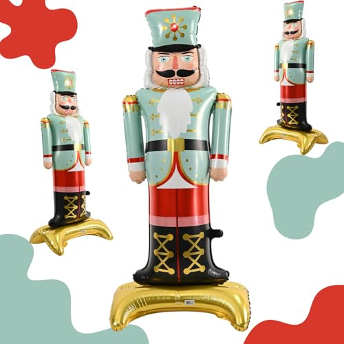 Grand ballon en aluminium casse-noisette gonflable pour décorations de Noël, fête prénatale, anniversaire, 122 cm
