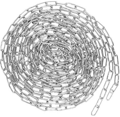 KEILEOHO Stainless Steel Chain, 10 Metres Length Metal Hanging Link Chain for DIY Craft Decoration, Silver, 3mm Thickness
