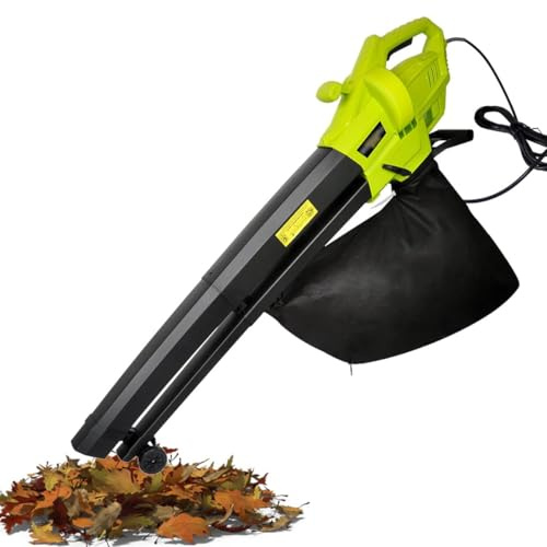Soffiatore elettrico per foglie e aspirapolvere, 3000 W, 270 km/h e 13,2 m³/min ad alta potenza, borsa da pacciamatura con tracolla da 40 l, per prato, cortile e neve