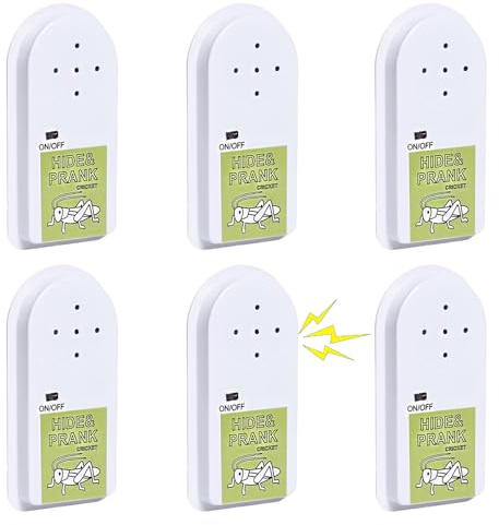 LUKIUP 6 Pièces Générateur Bruit Cricket, 4 Cricket Sons Générateur Bruit Cricket avec Bourdonnement Caché Jouet Farceur Gadgets Farce Amusants pour les Fêtes Maison