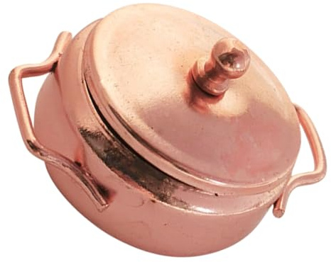 WEKAMOS Pot Miniature en Cuivre Rétro pour Maison de Poupée Marmite Miniature Vintage Ustensile Cuisine Éducatif Décoration Mini-Maisons Accessoires pour Jouets Éducatifs