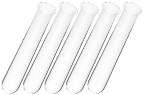 Tubes de Propagation pour Plantes en Verre, Lot de 5, Vase | Fond Rond avec Rebord, pour Boutures et Tiges Simples, Usage Maison et Composition de Fleur
