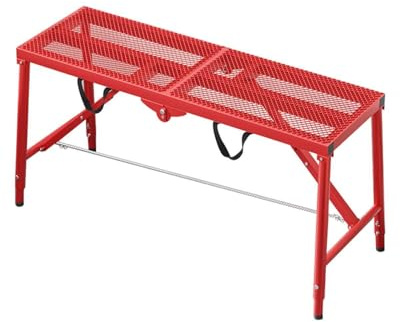 Piattaforma for ponteggi in metallo pieghevole nera, banco da lavoro antiscivolo for uso interno ed esterno 180X30 cm(Red,120 * 30Cm (47.2 * 11.8))