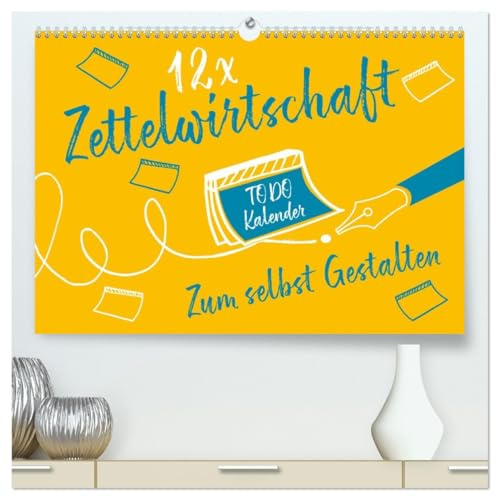 12 x Zettelwirtschaft - Bastelkalender (hochwertiger Premium Wandkalender 2026 DIN A2 quer), Kunstdruck in Hochglanz: Ein Kalender für Ihre Post-Its - ... für jeden Monat (CALVENDO Lifestyle)
