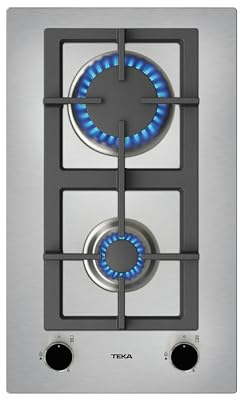 TEKA Placa Modular de Gas Natural 51x30,5 cm, 2 Fuegos, Quemadores Alta Eficiencia, Autoencendido, Seguridad Termopar, Modelo EFX 30.1 2G AI AL CI NAT