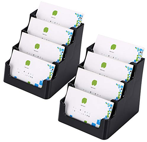 Btsky Visitenkartenhalter, Acryl, 2 Stück 4 Pocket Black