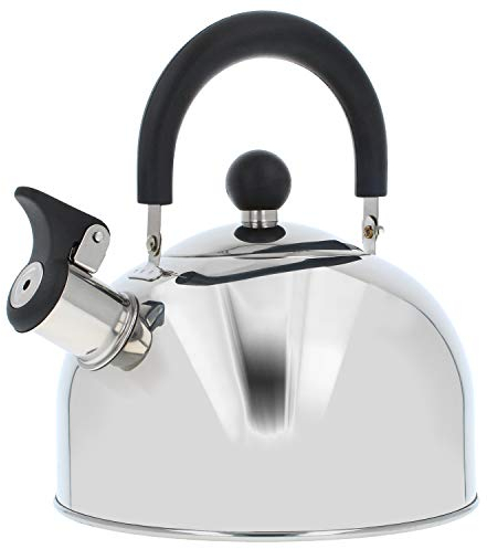 COM-FOUR® Bouilloire 2.0 L - bouilloire rétro en acier inoxydable - bouilloire pour faire bouillir l'eau - bouilloire (01 pièces - 2,0 litres)