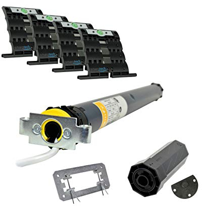 smarotech® Nachrüstset zum Modernisieren von Gurt/Kurbel auf Rollladenmotor Oximo 40 io 13/10 (bis 5,6m²) inkl. smarotech® Montageset SW40 (für 40mm 8-kant-Wellen)
