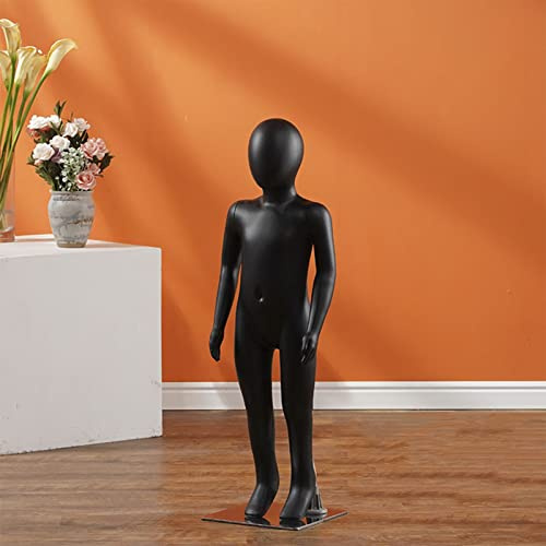 MDCG Kinder Mannequin Regal Stehende Schaufensterpuppe Kinderbekleidungsgeschäft (3-4 Jahre alt) Mehrfarbig ganzer Körper MODL Requisiten Mit Basis (Farbe : Schwarz, Größe : High 88/Age 3-4)