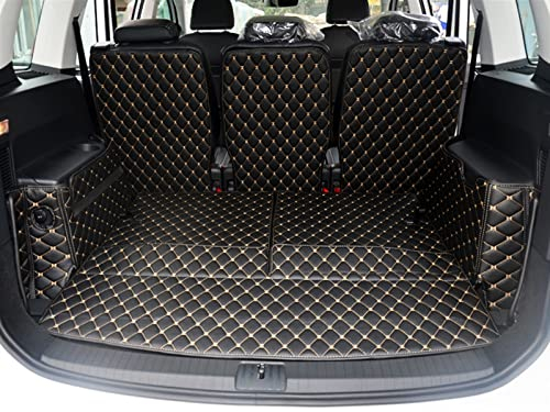 DZSJHGFDD Auto Kofferraummatte Spezielle Kofferraummatten Für VW Für Touran 7 Sitze 2016-2022 Kofferraumteppiche Cargo Liner Styling Gepäckabdeckungen Anti Rutsch Matte Gummi