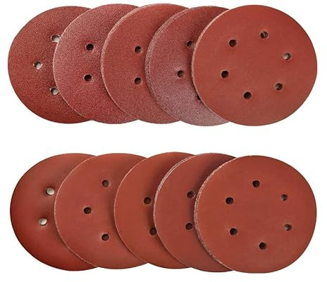 Vintree Disco de Lija 100 Piezas Discos de Pulir 150 mm Grano Cada 10x 40/80/120/180/320/400/600/800/1500/2000 para Lijadora orbital lijadoras excéntricas 6-Agujeros Papel De Lija