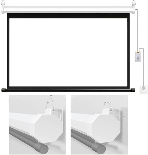 ZIFTtyA Motorized Projection Screen Outdoor/indoor HD Movie Screen Wall/ceiling Mount With Remote Control(Aspect Ratio 16:9)