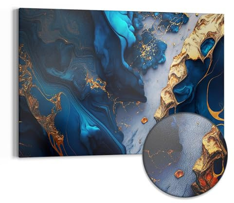 DEQORI Metall Magnettafel | 90x60 cm cm groß | Motiv Goldene Tiefen | Whiteboard für alle Magnete | Magnetboard Wand-Tafel für Küche & Büro | Design Magnetwand Pinnwand magnetisch