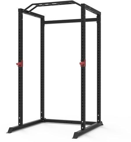 Train Hard® Frei kombinierbare Power Rack Multipresse Kraftstation Smith Maschine mit Hantelbank, Beinpresse, Klimmzug, Latzug, Dip Bar, Rudern, Langhantel und Zubehör Modell 2024 (A:1F09766TH)