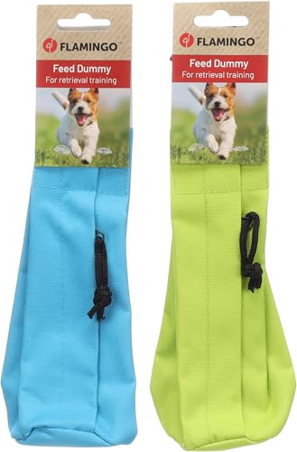 Flamingo Futterdummy für Hunde – Apportierbeutel & Futterbeutel HARRAS Mehrfarbig – 20x6 cm – Befüllbar mit Snacks – Robustes Hundetraining Spielzeug (Keine Farbauswahl möglich)