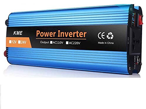 Inversor,Inversor Coche 3000/4000/5000 / 6000W de Potencia del inversor de Onda sinusoidal modificada Pantalla DC 12V / 24V a AC 220V Solar Dual USB Car Convertir Transformador(5000W,24V)