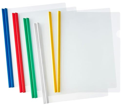 10 Pezzi Plastica A4 Rapporto Copertina, Cartella Di File Con Barra Scorrevole, A4 Copertine Per Rilegatura con Clip per Scuola, Ufficio Documenti