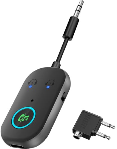 Bluetooth Transmitter Empfänger,Bluetooth 5.3 Adapter 2 in 1 Blue-Tooth Sender Klinke,Blue-Tooth Splitter für 2 Kopfhörer wie Airpods,Bluetoo th Adapter Klinke 3,5 für Kopfhörer,Auto, Audio System,TV