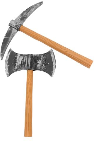 ibasenice 3 pezzi Cosplay Nano con Doppia e Piccone Finto Strumenti Giocattolo Leggeri per Accessori Scena per Feste Halloween e Compleanni