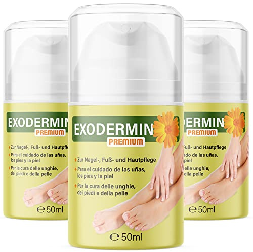 Exodermin Crema Premium - crema de pies para el cuidado diario de las uñas, los pies y la piel/en un práctico dispensador de bomba / 50 ml (3x)