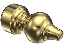 INTERDECO Gardinenstangen Endstücke Rillenform, aus Kunststoff, Messing-farbig, für Vorhangstangen 28 mm, Typ 1128103, 2 Stück