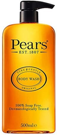 Pears Pure & Gentle Body Wash - Gel doccia lenitivo con estratti naturali, 10 volte più idratante*, detergente per mani e corpo senza sapone, regalo per la cura della pelle per donne e uomini, profumo