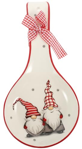 Noël Repose Cuillère Porte Cuillère en Acier Céramique pour Cuisinièr Porte Cuillère Pose Ustensile Spoon Rest pour Ranger Les Ustensiles de Cuisine