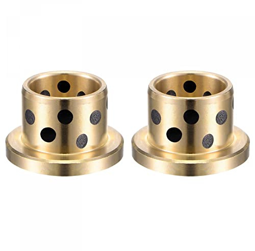 sourcing map Cuscinetti a manicotto flangiato 16mm Foro 20mm OD 20mm Lunghezza 26mm Diametro flangiato 3mm Spessore flangia avvolto Oilless Boccole in ottone 2pcs