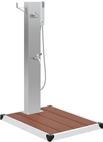 Mogou Ducha de jardín con Plato, Duchas Exterior Piscina, Ducha Terraza, Ducha Exterior Jardin, Ducha para Patio, Acero Inoxidable WPC