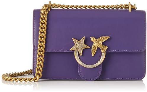 Pinko, LOVE ONE MINI DC VITELLO SETA Donna, W84U_VIOLA UVA-SHINY GOLD, size